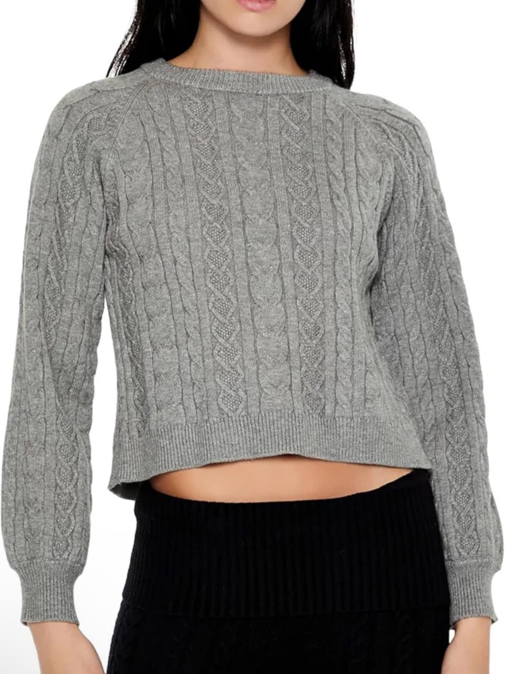 Forever 21 Cable Knit Sweater with Open Back with Bows- Medium